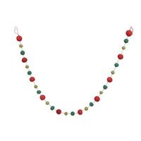 Vickerman 6' Red/Green/Lime Wool Pom Pom Garland