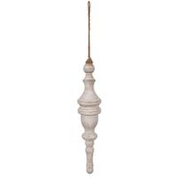 Vickerman 12" White Washed Turned Wood Finial Ornament (2 Pack)