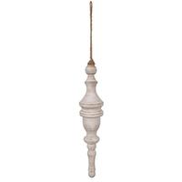 View 12" White Washed Turned Wood Finial Ornament (2 Pack)