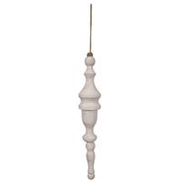 Vickerman 15" White Washed Turned Wood Finial Ornament (2 Pack)