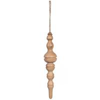 Vickerman 12" Light Natural Turned Wood Finial Ornament (2 Pack)