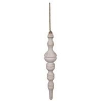 Vickerman 15" White Washed Turned Wood Finial Ornament (2 Pack)