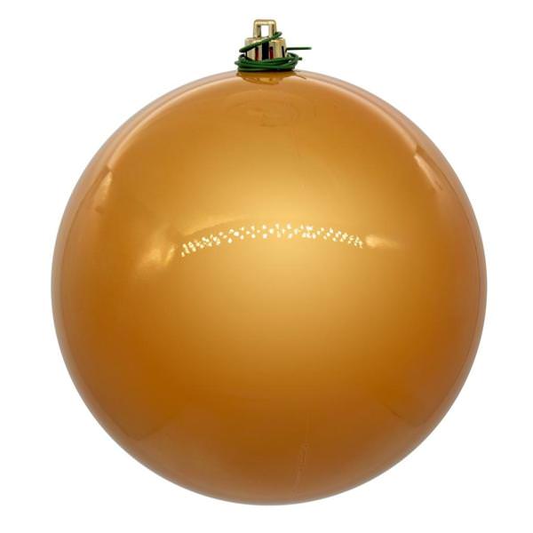 3" Copper / Gold Pearl Ball UV Drilled Cap Ornament (12 Pack)