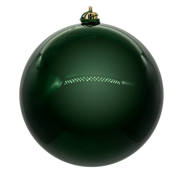 3" Midnight Green Pearl Ball UV Drilled Cap Ornament (12 Pack)