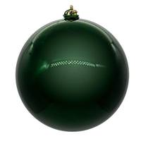 View 3" Midnight Green Pearl Ball UV Drilled Cap Ornament (12 Pack)