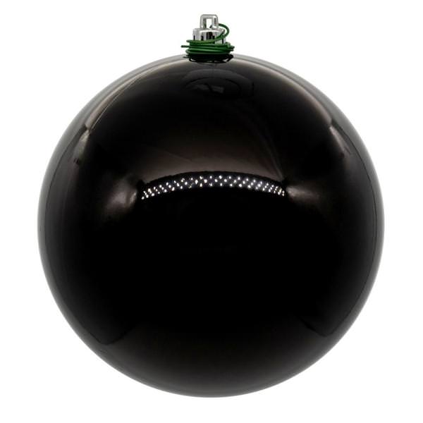 8" Black Pearl Ball UV Drilled Ornament