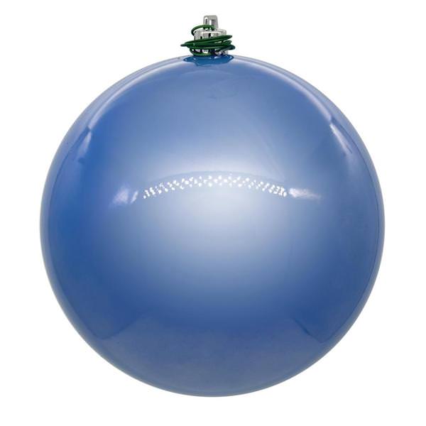 8" Periwinkle Pearl Ball UV Drilled Ornament