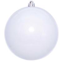Vickerman 10" White Pearl Ball UV Drilled Ornament