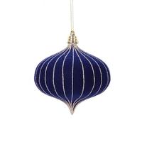Vickerman 4" Midnight Blue Glitter Onion Ornament (3 Pack)