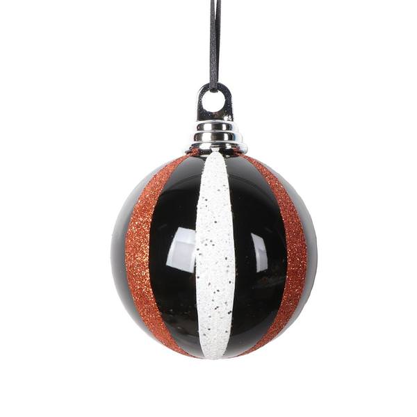 4" Black / White / Orange Round Ball (4 Pack)