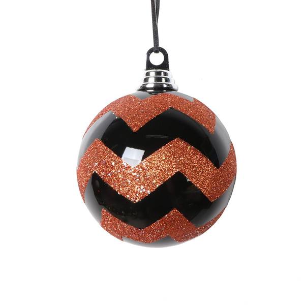 4.7" Black / Orange Round Ball (3 Pack)