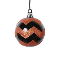 Vickerman 4.7" Black / Orange Round Ball (3 Pack)