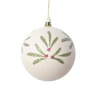 Vickerman 4" White Holly Berry Ball Ornament (3 pack)