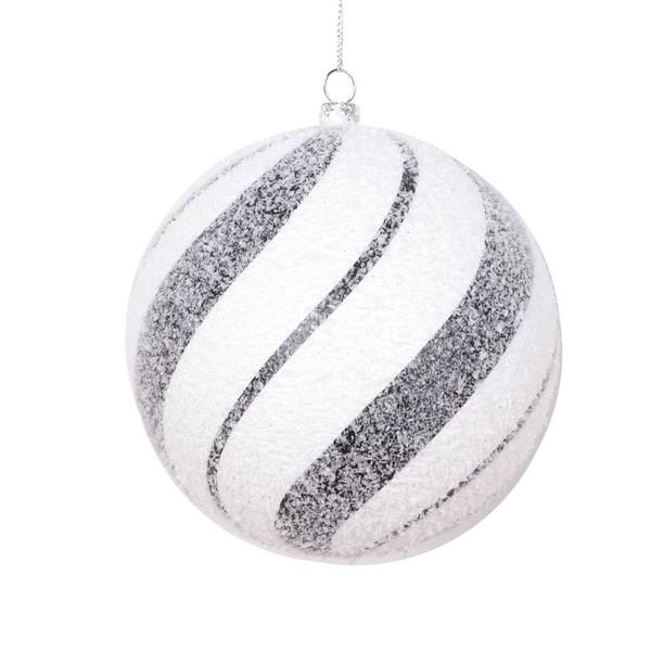 4.7" Black / White Ball Ornament (3 pack)