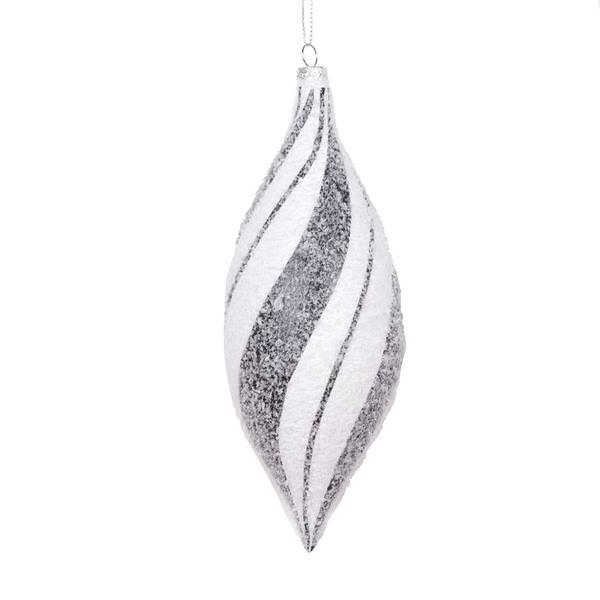 7" Black / White Swirl Shuttle Ornament (4 Pack)
