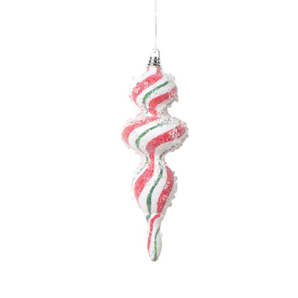 7" White / Red / Green Swirl Shuttle Ornament (3 pack)