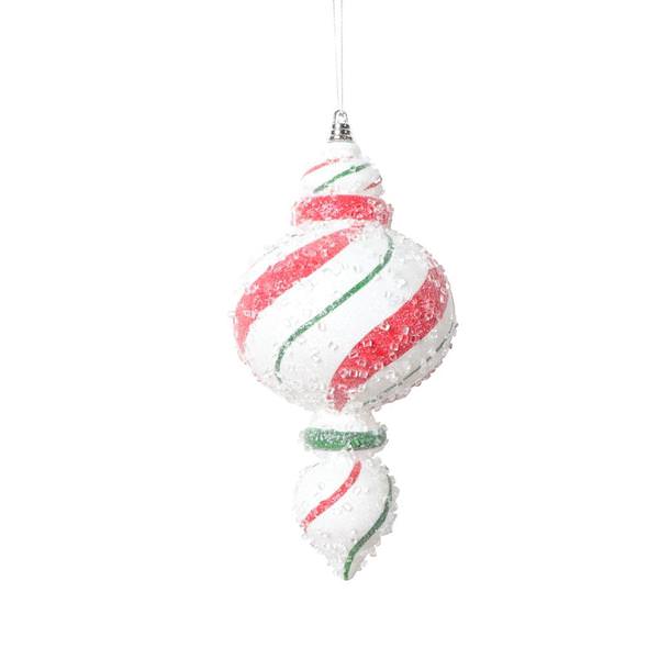 9" White / Red / Green Swirl Shuttle Ornament (2 pack)