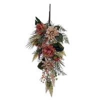 View 31" Artificial Coral Peony Dahlia Swag (2 Pack)