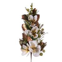 Vickerman 35" Artificial White Magnolia Swag