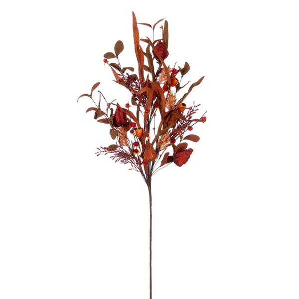 32" Artificial Autumn Orange Leaf Spray (2 Pack)