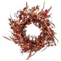 Vickerman 22" Artificial Autumn Orange Leaf Unlit Wreath