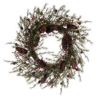 Vickerman 22" Artificial Green Leaf Unlit Wreath