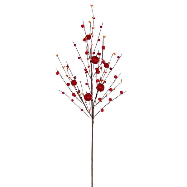 32" Artificial Red Leaf Spray (3 Pack)