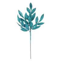 Vickerman 22" Teal Glitter BayLeaf Spray (12 Pack)