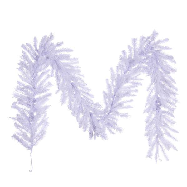 9' x 14" Artificial Flocked White Garland Unlit
