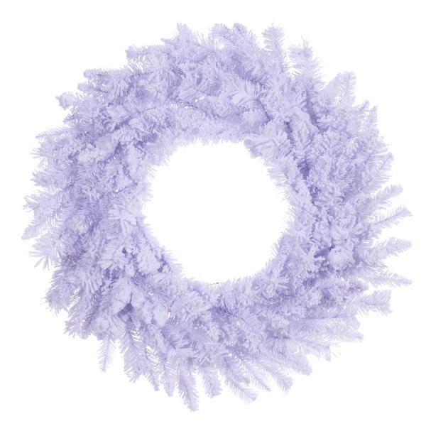 30" Artificial Flocked White Fir Wreath Unlit