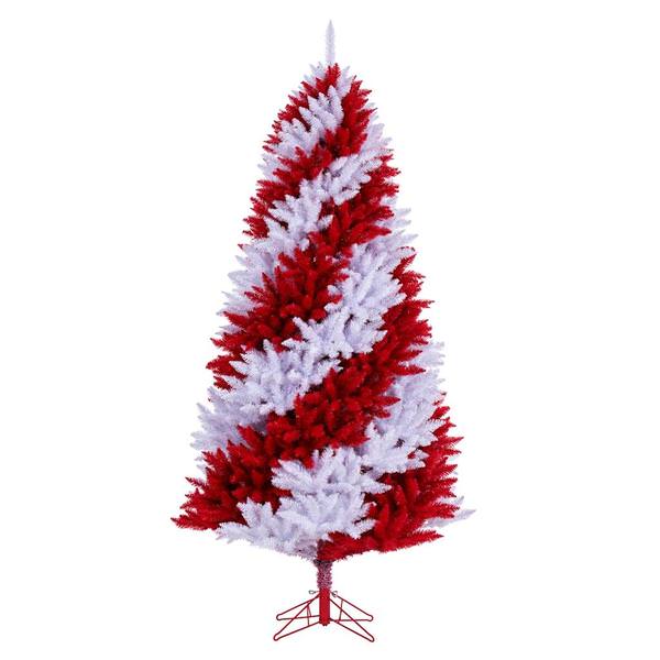 7.5' x 48" Candy Cane Pine Tree Unlit