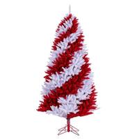 Vickerman 7.5' x 48" Candy Cane Pine Tree 700 Dura-Lit Pure White and Red Mini LED Lights