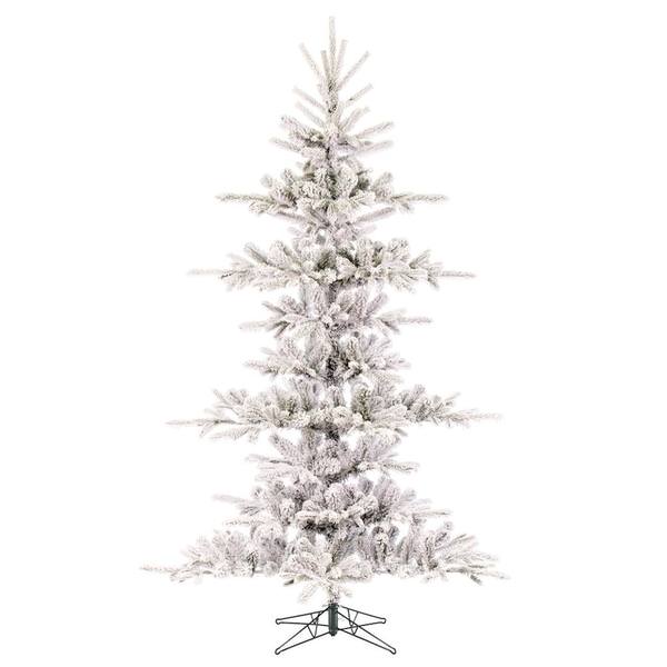9' x 65" Artificial Flocked Yukon Display Tree 1247 Tips Unlit