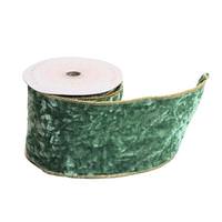 Vickerman 4"x15' Moss Green Crushed Velvet Decorative Ribbon