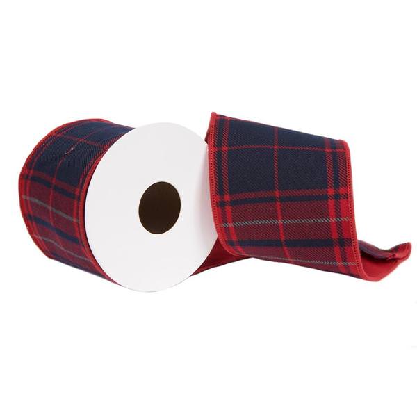 4"x15' Red Plaid Taffeta Ribbon