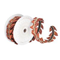 Vickerman 2.5" x 15' Orange Harvest Leaves Ribbon