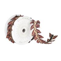 Vickerman 2.5" x 15' Brown Harvest Leaves Ribbon
