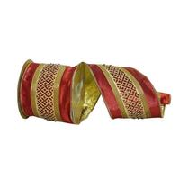 Vickerman 4"x15' Red Jeweled Decorative Ribbon