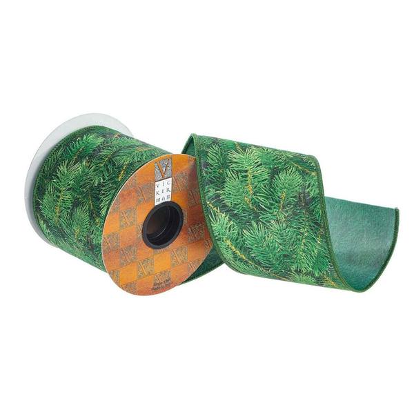 4" x 30' Green Pine Print Ribbon