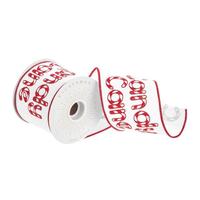 View 4" x 30' White Candy Cane Ribbon