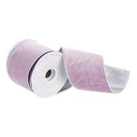View 4" x 30' Light Pink / Silver Woven Ribbon