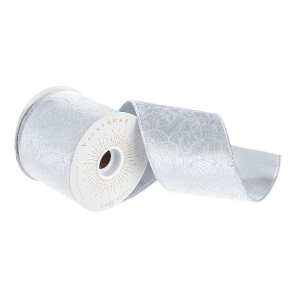 4" x 30' Silver Shimmer Texture Ribbon
