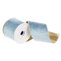 View 4" x 30' Light Gray / Gold Ribbon