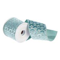 Vickerman 4" x 30' Gray / Blue Polyester Ribbon