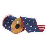 Vickerman 4" x 30' Red / White / Blue Star / Stripe Ribbon