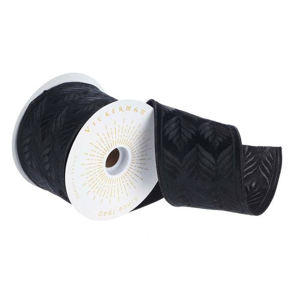 4" x 30' Black Embroidery Ribbon