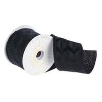 Vickerman 4" x 30' Black Embroidery Ribbon
