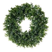 Vickerman 18" Artificial Green Spiral Eucalyptus Unlit Wreath Candle Ring