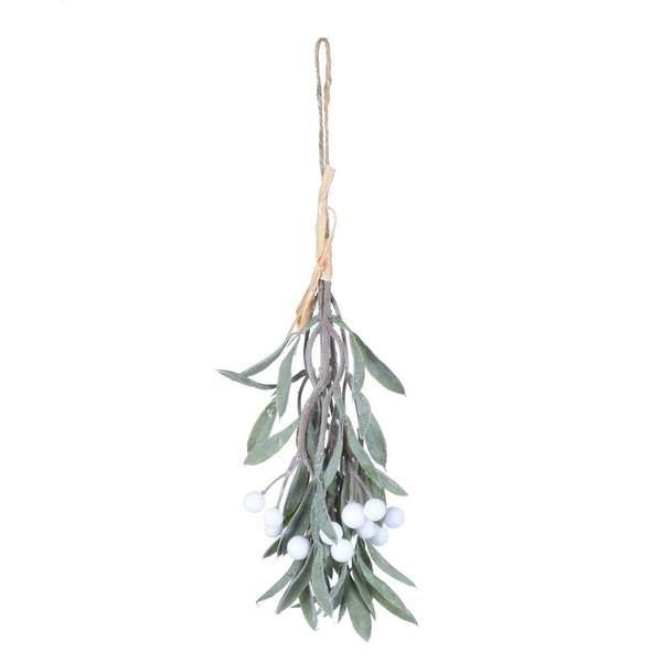 10.5" Green / White Berry Mistletoe (4 Pack)