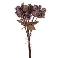 Vickerman 16.5" Artificial Plum Green Dried Rose Bundle